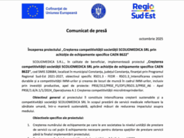 Anunt incepere proiect SCOLIOMEDICA SRL